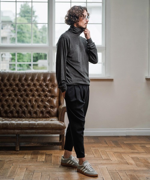 Magine(マージン)の「mlt5317-Double-Sided Brushed Fabric Turtleneck Pullover タートルネックプルオーバー(Tシャツ/カットソー・メンズ・アイボリー/ブラック/チャコールグレー・44/48/46)」の12枚目の写真