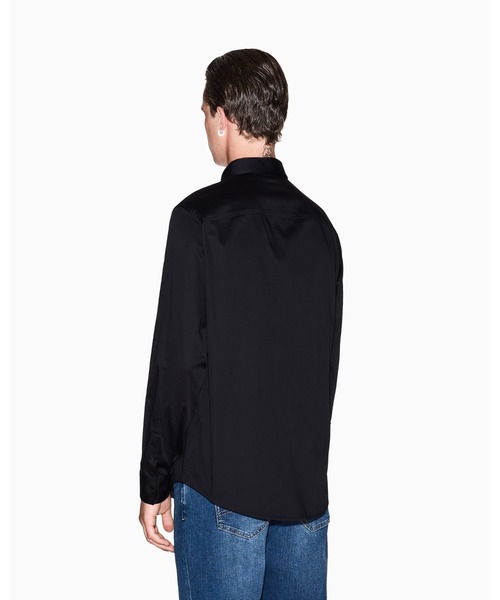 ARMANI EXCHANGE(アルマーニエクスチェンジ)の「【A|X アルマーニ エクスチェンジ】<オンライン限定>シグネチャーロゴ ストレッチコットンサテンシャツ/REGULAR(シャツ/ブラウス・メンズ・ブラック/ホワイト・LARGE/MEDIUM/X-LARGE/X-SMALL/XX-LARGE/SMALL)」の3枚目の写真