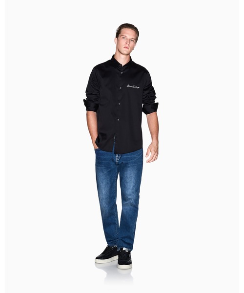 ARMANI EXCHANGE(アルマーニエクスチェンジ)の「【A|X アルマーニ エクスチェンジ】<オンライン限定>シグネチャーロゴ ストレッチコットンサテンシャツ/REGULAR(シャツ/ブラウス・メンズ・ブラック/ホワイト・LARGE/MEDIUM/X-LARGE/X-SMALL/XX-LARGE/SMALL)」の5枚目の写真
