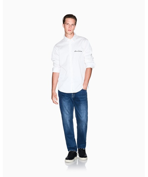 ARMANI EXCHANGE(アルマーニエクスチェンジ)の「【A|X アルマーニ エクスチェンジ】<オンライン限定>シグネチャーロゴ ストレッチコットンサテンシャツ/REGULAR(シャツ/ブラウス・メンズ・ブラック/ホワイト・LARGE/MEDIUM/X-LARGE/X-SMALL/XX-LARGE/SMALL)」の9枚目の写真