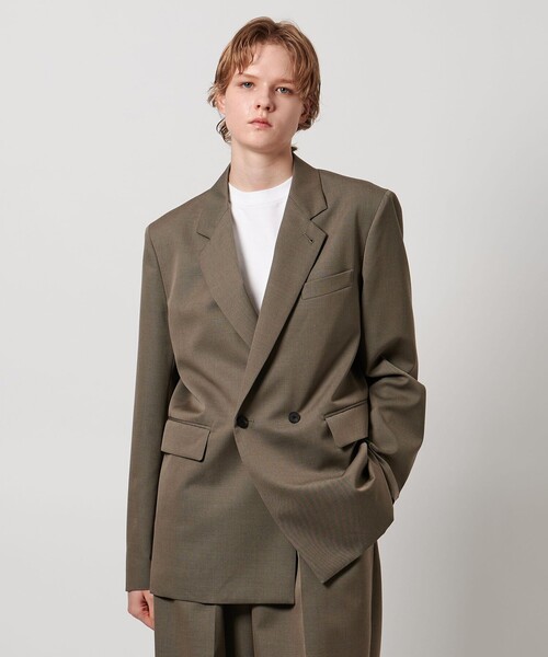 LOEFF（ロエフ）の「＜LOEFF＞ウールギャバ ブレザー ジャケット（テーラードジャケット・レディース・オリーブ/ネイビー・0/1）」の4枚目の写真