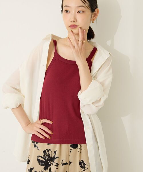 AMERICAN HOLIC(アメリカンホリック)の「【カップ付き】アメスリタンクトップ(タンクトップ・レディース・アイボリー/ワインレッド/ブラック/ライトグレー・M/L)」の4枚目の写真