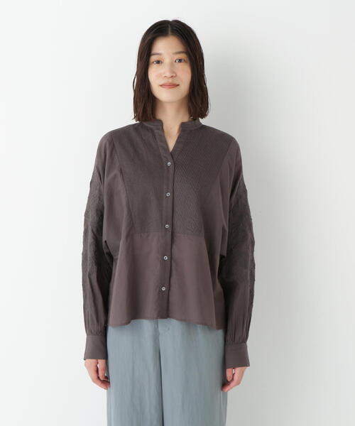 セール】◇インドコットンボイルアップリケブラウス（シャツ/ブラウス