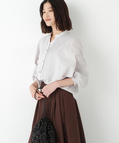 セール】◇インドコットンボイルアップリケブラウス（シャツ/ブラウス