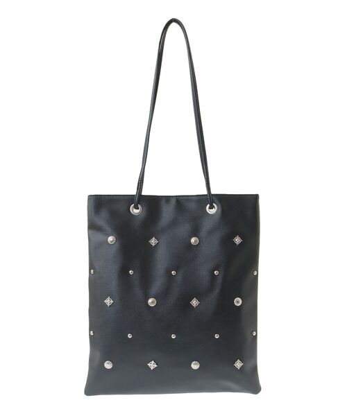 セール】andmikka.スタッズ付A4トートバッグ（トートバッグ）｜Green