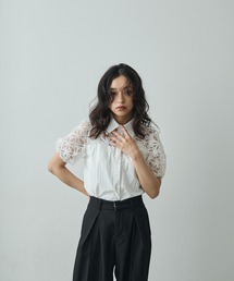Lunea（ルネア）の「切り替えフラワーレースブラウス（シャツ/ブラウス・レディース）」
