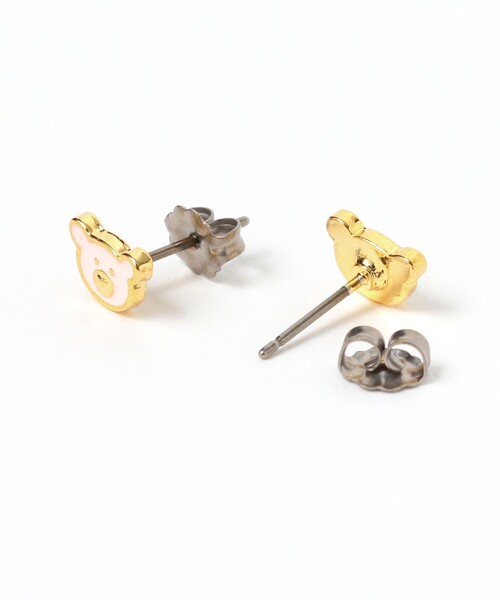 Ray BEAMS(レイビームス)の「プチ エポ くま ピアス(ピアス(両耳用)・レディース・サックスブルー/ピンク・ONE SIZE)」の3枚目の写真