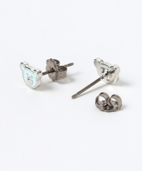 Ray BEAMS(レイビームス)の「プチ エポ くま ピアス(ピアス(両耳用)・レディース・サックスブルー/ピンク・ONE SIZE)」の4枚目の写真
