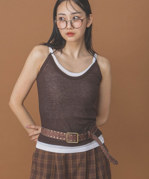 3.3 Field Trip （3.3フィールドトリップ）の「3.3 Field Trip／レイヤードタンク（タンクトップ・レディース・ブラック/グレー/ブラウン・FREE）」の3枚目の写真
