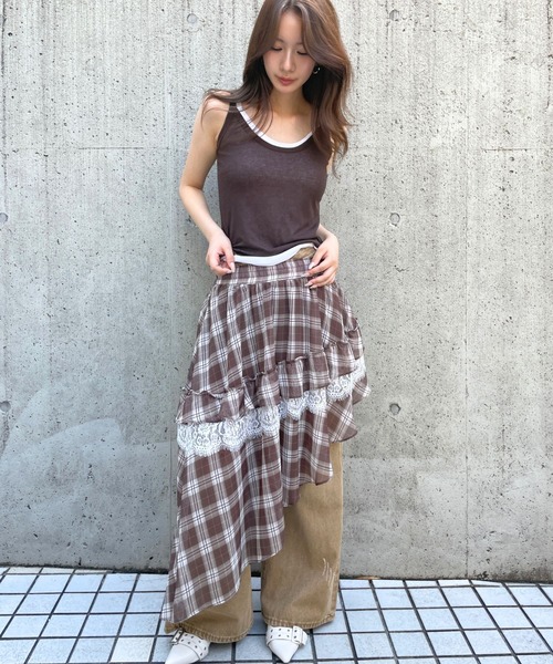 3.3 Field Trip （3.3フィールドトリップ）の「3.3 Field Trip／レイヤードタンク（タンクトップ・レディース・ブラック/グレー/ブラウン・FREE）」の22枚目の写真