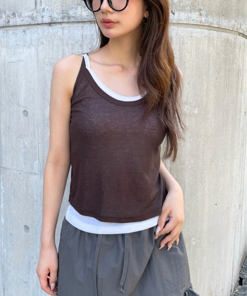 3.3 Field Trip （3.3フィールドトリップ）の「3.3 Field Trip／レイヤードタンク（タンクトップ・レディース・ブラック/グレー/ブラウン・FREE）」の8枚目の写真