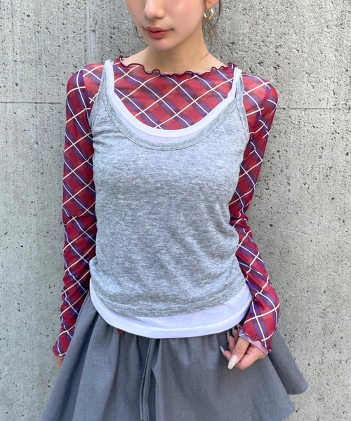 3.3 Field Trip （3.3フィールドトリップ）の「3.3 Field Trip／レイヤードタンク（タンクトップ・レディース・ブラック/グレー/ブラウン・FREE）」の9枚目の写真