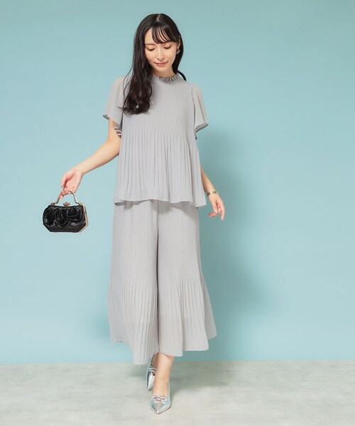 セール】【新色／ウエストゴム／ウォッシャブル】プリーツパンツ