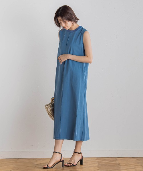 Droite lautreamont（ドロワットロートレアモン）の「【WEB限定】ジャージーピンタックワンピース≪洗濯機で洗える≫（ワンピース・レディース・ベージュ/ブルー/ブラック・M）」の10枚目の写真