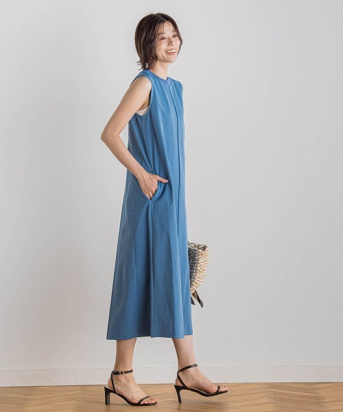 Droite lautreamont（ドロワットロートレアモン）の「【WEB限定】ジャージーピンタックワンピース≪洗濯機で洗える≫（ワンピース・レディース・ベージュ/ブルー/ブラック・M）」の11枚目の写真