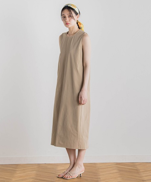 Droite lautreamont（ドロワットロートレアモン）の「【WEB限定】ジャージーピンタックワンピース≪洗濯機で洗える≫（ワンピース・レディース・ベージュ/ブルー/ブラック・M）」の7枚目の写真