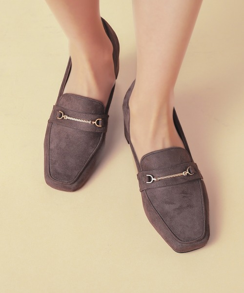 GLACIER lusso（グラシアルッソ）の「ビット付ヒールローファー（パンプス・レディース・チャコール/ブラック・L/S/M/LL）」の10枚目の写真