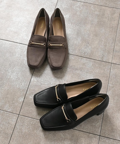 GLACIER lusso（グラシアルッソ）の「ビット付ヒールローファー（パンプス・レディース・チャコール/ブラック・L/S/M/LL）」の14枚目の写真