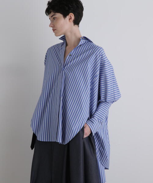 LE PHIL（ルフィル）の「◆オーバーサイズロングカフスシャツ（シャツ/ブラウス・レディース・ブラウン/ホワイト/ブルー/ブラック・F）」の16枚目の写真