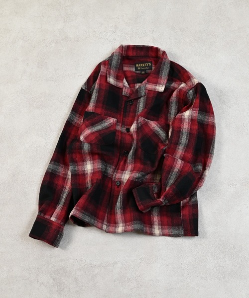 MARKEY'S（マーキーズ）の「オープンカラーチェックシャツ（セットアップ・キッズ・レッド系その他/ブラック系その他/ブラウン系その他・90/100/110/120/130/140/150）」の5枚目の写真