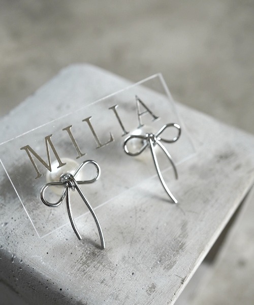 CERCA(チェルカ)の「MILIA/bow リボンピアス 【金属アレルギー対応】(ピアス(両耳用)・レディース・シルバー/ゴールド・FREE)」の6枚目の写真