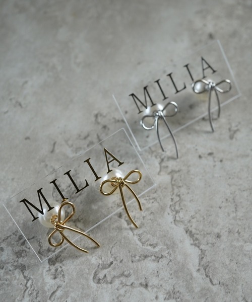 CERCA(チェルカ)の「MILIA/bow リボンピアス 【金属アレルギー対応】(ピアス(両耳用)・レディース・シルバー/ゴールド・FREE)」の11枚目の写真