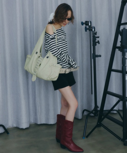 DTYYPE（ドタイプ）の「メタルフックアイレットバッグ（ショルダーバッグ・レディース・グリーン/ブラック/グレー・FREE）」の21枚目の写真