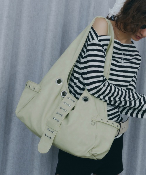 DTYYPE（ドタイプ）の「メタルフックアイレットバッグ（ショルダーバッグ・レディース・グリーン/ブラック/グレー・FREE）」の18枚目の写真