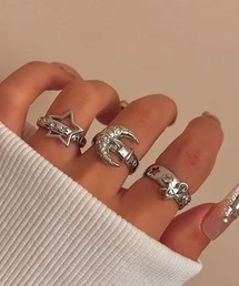 Mayree | 【urge select】Y2K シルバー 月×スター リング【3個セット】(リング)
