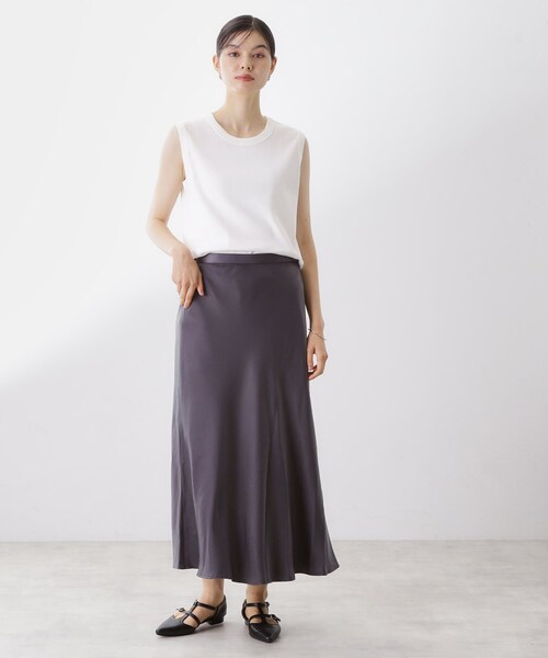 THE SHOP TK (ザ ショップ ティーケー )の「【汗染み防止】ノースリーブTシャツ【洗濯機OK/UVケア】(タンクトップ・レディース・オフホワイト/ブラウン系/スミクロ・12/13)」の7枚目の写真