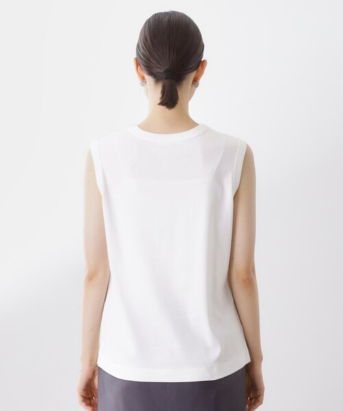 THE SHOP TK (ザ ショップ ティーケー )の「【汗染み防止】ノースリーブTシャツ【洗濯機OK/UVケア】(タンクトップ・レディース・オフホワイト/ブラウン系/スミクロ・12/13)」の18枚目の写真