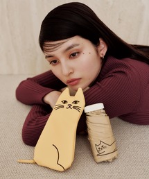 because | because  PUおでかけキャット晴雨兼用傘(折りたたみ傘)