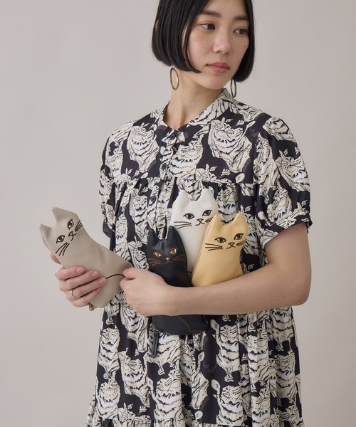 because(ビコーズ)の「because PUおでかけキャット晴雨兼用傘(折りたたみ傘・レディース・ブラック/グレイッシュベージュ/ベージュ/ホワイト・FREE)」の12枚目の写真