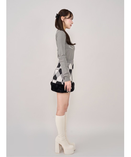 Darich ダーリッチ アーガイルハートチェックニットセットアップ GRY アーガイルハートチェックニットセットアップ（セットアップ