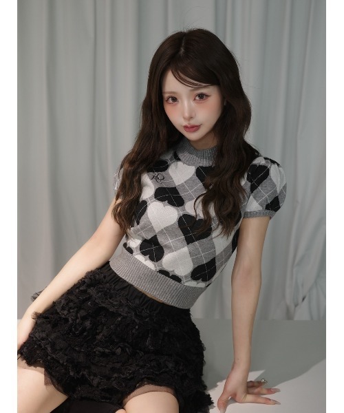 新品タグ付　セットアップ　アーガイル　セーター　スカート　ニット　ウール　ピンク 新品タグ付 セットアップ アーガイル セーター スカート ニット ウール