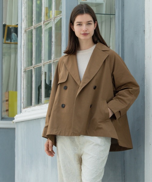 OPAQUE.CLIP（オペークドットクリップ）の「フレアミドルトレンチコート（トレンチコート・レディース・キャメル/ブラック・00）」の3枚目の写真