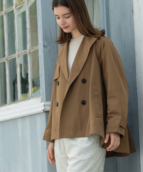 OPAQUE.CLIP（オペークドットクリップ）の「フレアミドルトレンチコート（トレンチコート・レディース・キャメル/ブラック・00）」の7枚目の写真