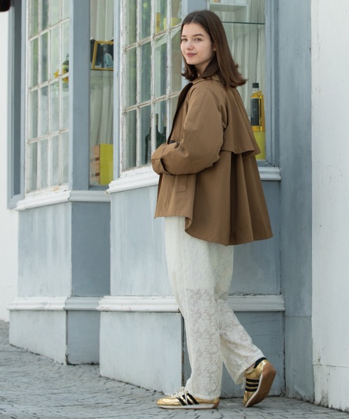 OPAQUE.CLIP（オペークドットクリップ）の「フレアミドルトレンチコート（トレンチコート・レディース・キャメル/ブラック・00）」の11枚目の写真