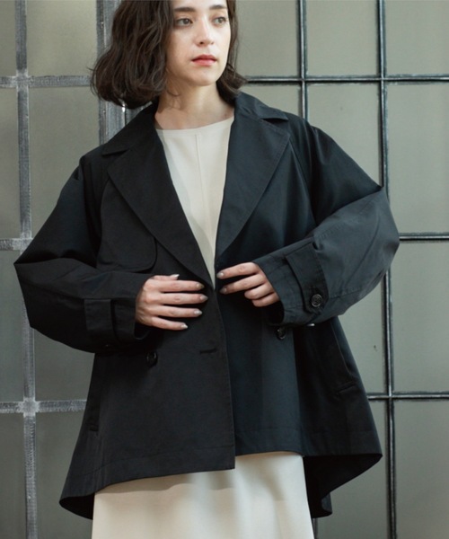 OPAQUE.CLIP（オペークドットクリップ）の「フレアミドルトレンチコート（トレンチコート・レディース・キャメル/ブラック・00）」の12枚目の写真