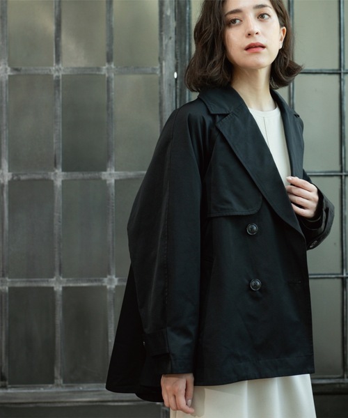 OPAQUE.CLIP（オペークドットクリップ）の「フレアミドルトレンチコート（トレンチコート・レディース・キャメル/ブラック・00）」の13枚目の写真