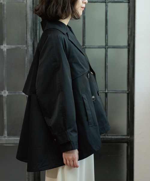 OPAQUE.CLIP（オペークドットクリップ）の「フレアミドルトレンチコート（トレンチコート・レディース・キャメル/ブラック・00）」の22枚目の写真