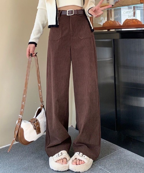 SHEPP(シープ)の「コーデュロイストレートパンツ(その他パンツ・レディース・ベージュ/ホワイト/ブラウン/ブラック・M/S)」の14枚目の写真