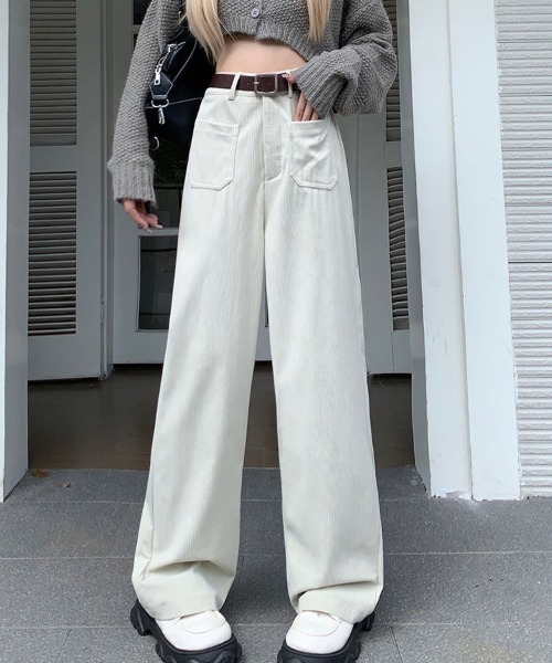 SHEPP(シープ)の「コーデュロイストレートパンツ(その他パンツ・レディース・ベージュ/ホワイト/ブラウン/ブラック・M/S)」の8枚目の写真
