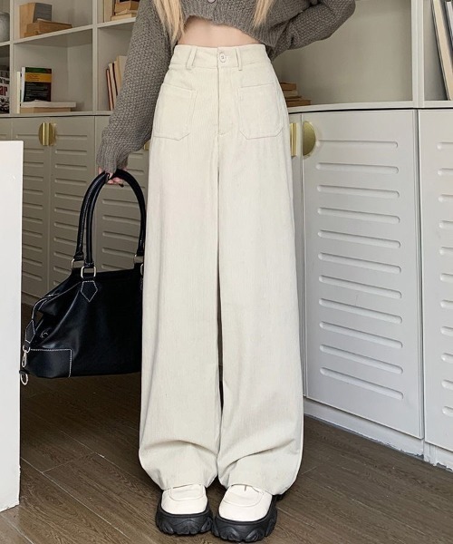 SHEPP(シープ)の「コーデュロイストレートパンツ(その他パンツ・レディース・ベージュ/ホワイト/ブラウン/ブラック・M/S)」の10枚目の写真
