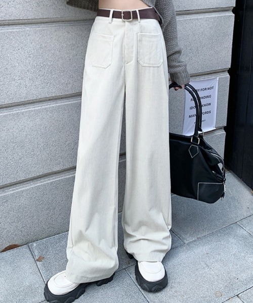SHEPP(シープ)の「コーデュロイストレートパンツ(その他パンツ・レディース・ベージュ/ホワイト/ブラウン/ブラック・M/S)」の5枚目の写真
