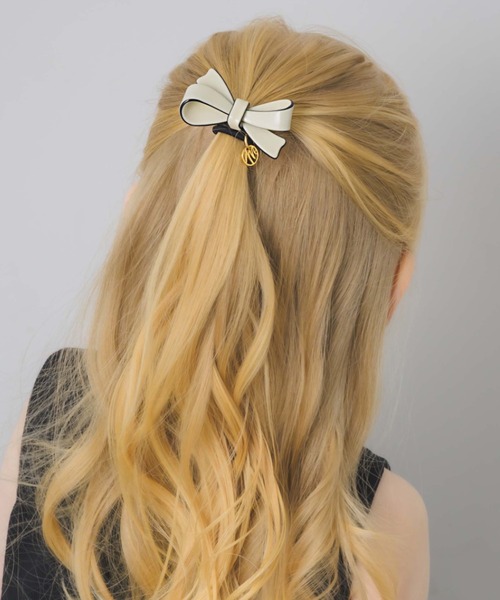 muku（ムク）の「HAIR TIE/RIBBON（ヘアゴム・レディース・アイボリー/ブラック・FREE）」の2枚目の写真