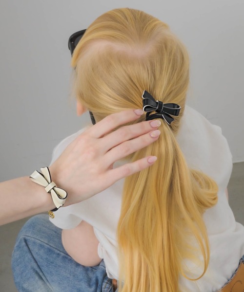 muku（ムク）の「HAIR TIE/RIBBON（ヘアゴム・レディース・アイボリー/ブラック・FREE）」の10枚目の写真
