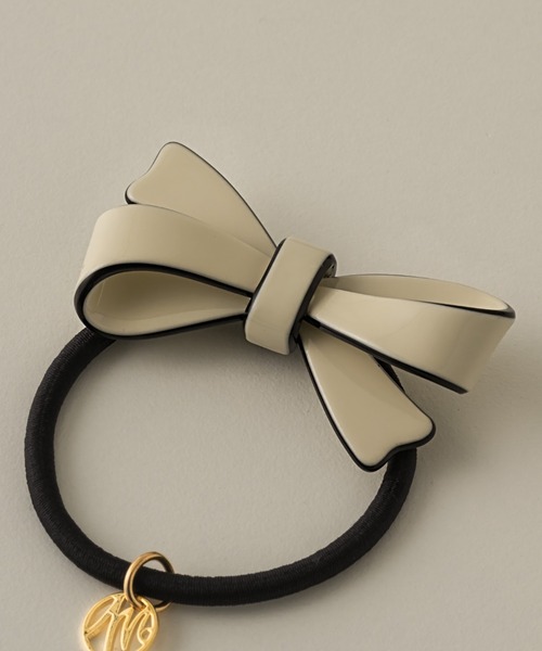 muku（ムク）の「HAIR TIE/RIBBON（ヘアゴム・レディース・アイボリー/ブラック・FREE）」の3枚目の写真