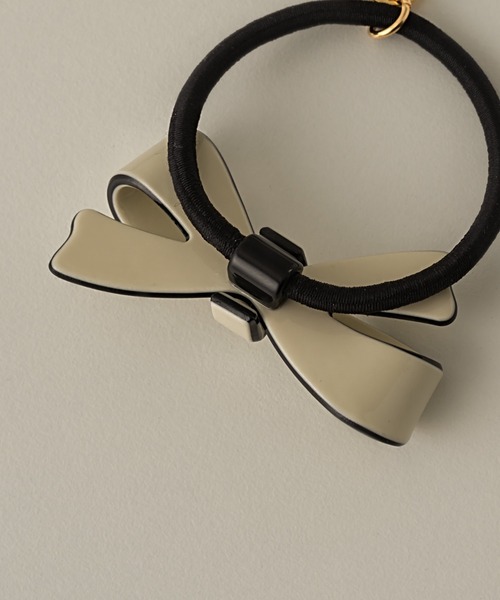 muku（ムク）の「HAIR TIE/RIBBON（ヘアゴム・レディース・アイボリー/ブラック・FREE）」の4枚目の写真