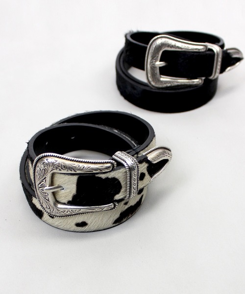 Wrangler（ラングラー）の「Wrangler / HAIR ON HIDE BELT / WA1009（ベルト・メンズ・ブラック/その他・30/34）」の6枚目の写真